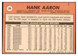 1969 Topps Baseball #100 Hank Aaron Braves VG 473789 Kit Young Cards