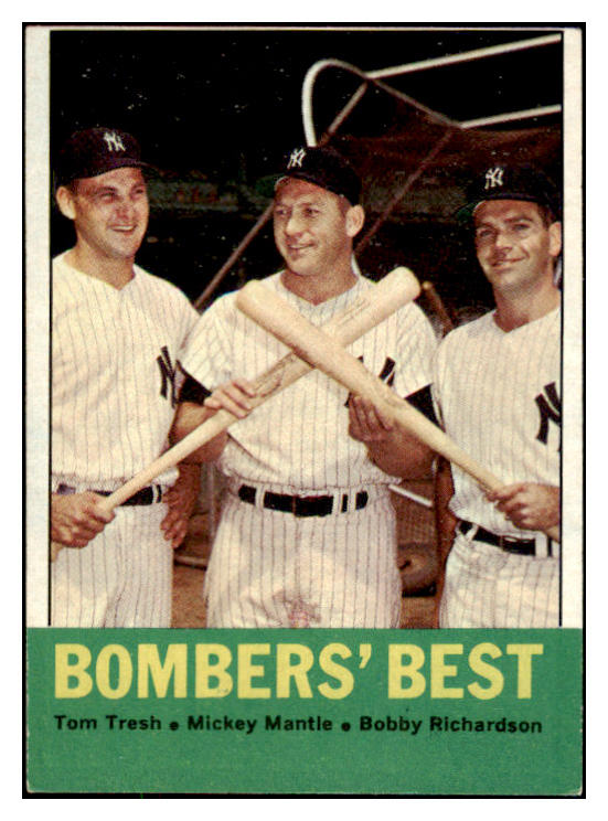 1963 Topps Baseball #173 Mickey Mantle Bobby Richardson VG 473796 Kit Young Cards