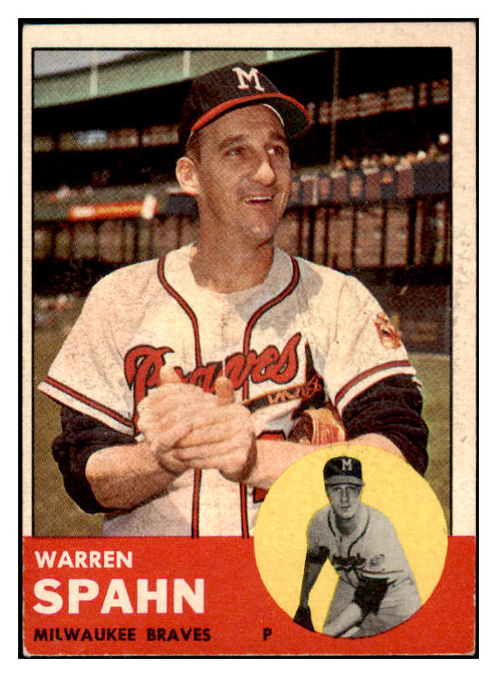 1963 Topps Baseball #320 Warren Spahn Braves EX+/EX-MT 473811 Kit Young Cards