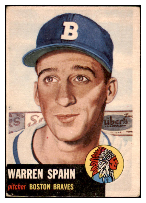 1953 Topps Baseball #147 Warren Spahn Braves VG 473831