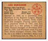 1950 Bowman Baseball #220 Leo Durocher Giants EX 473866 Kit Young Cards