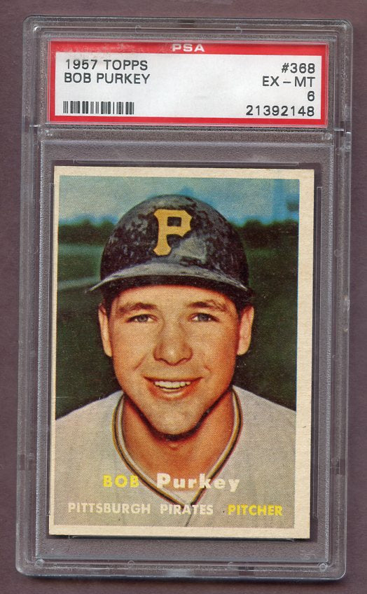 1957 Topps Baseball #368 Bob Purkey Pirates PSA 6 EX-MT 473965