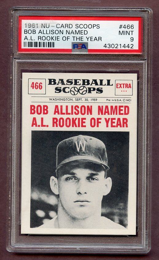1961 Nu Card Scoops #466 Bob Allison Senators PSA 9 MINT 473986