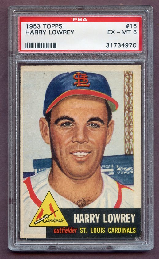 1953 Topps Baseball #016 Peanuts Lowrey Cardinals PSA 6 EX-MT 473995