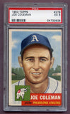 1953 Topps Baseball #279 Joe Coleman A's PSA 5 EX 474019