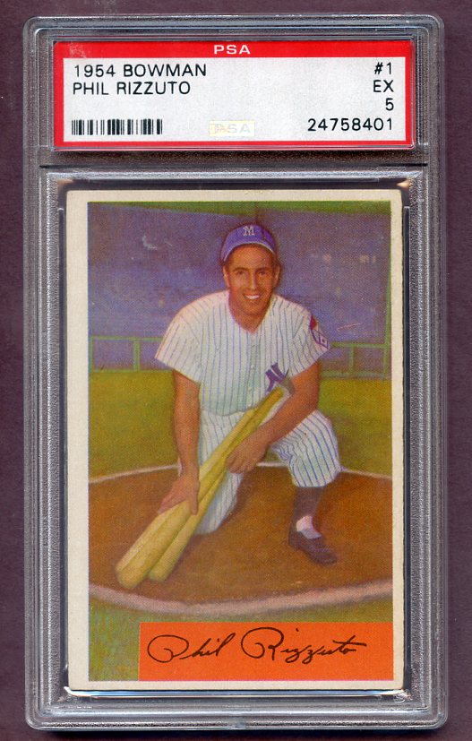 1954 Bowman Baseball #001 Phil Rizzuto Yankees PSA 5 EX 474059