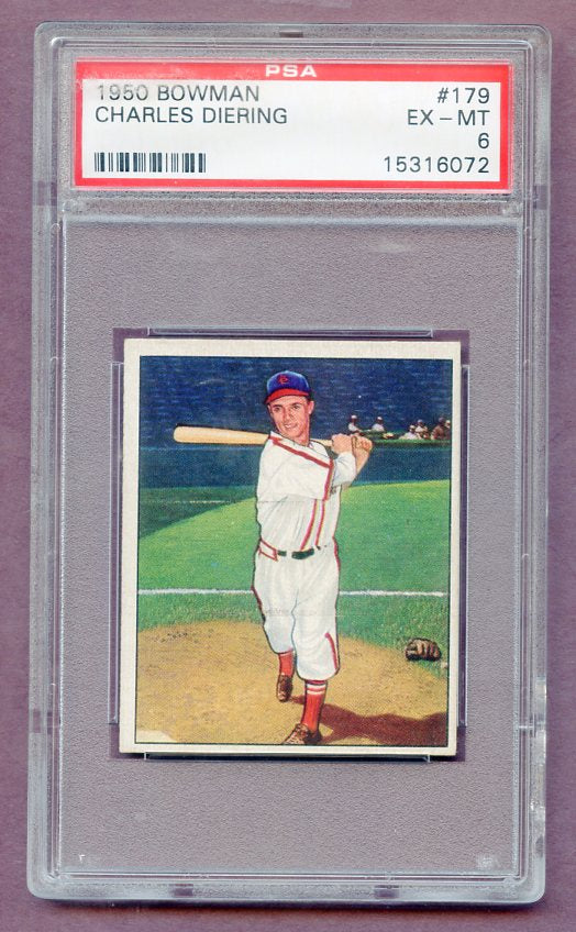 1950 Bowman Baseball #179 Chuck Diering Cardinals PSA 6 EX-MT 474069