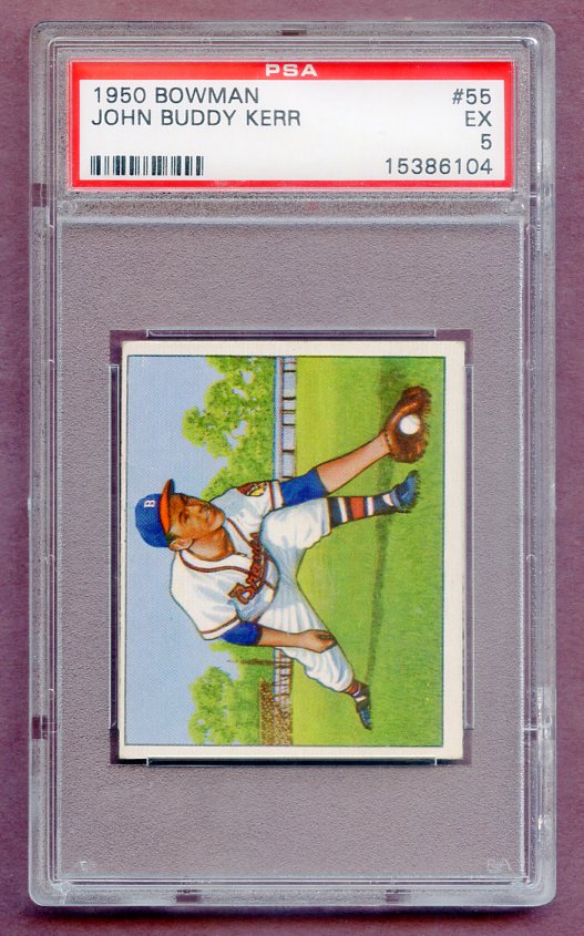 1950 Bowman Baseball #055 Buddy Kerr Braves PSA 5 EX 474094