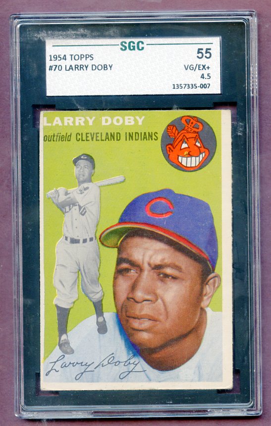 1954 Topps Baseball #070 Larry Doby Indians SGC 55 VG-EX+ 474161
