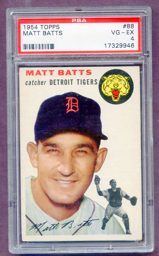 1954 Topps Baseball #088 Matt Batts Tigers PSA 4 VG-EX 474163