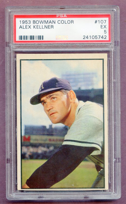 1953 Bowman Color Baseball #107 Alex Kellner A's PSA 5 EX 474202