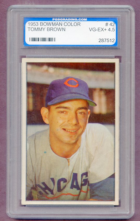 1953 Bowman Color Baseball #042 Tommy Brown Cubs PGS 4.5 VG-EX+ 474211