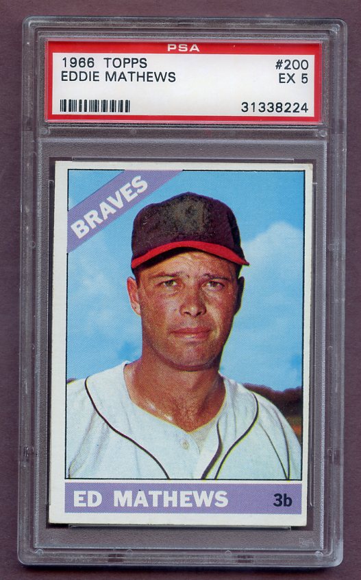 1966 Topps Baseball #200 Eddie Mathews Braves PSA 5 EX 474268