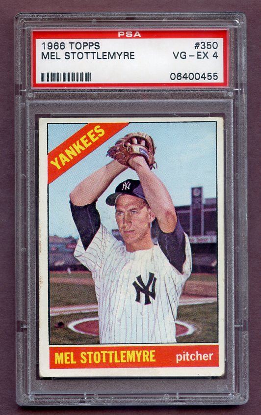 1966 Topps Baseball #350 Mel Stottlemyre Yankees PSA 4 VG-EX 474296