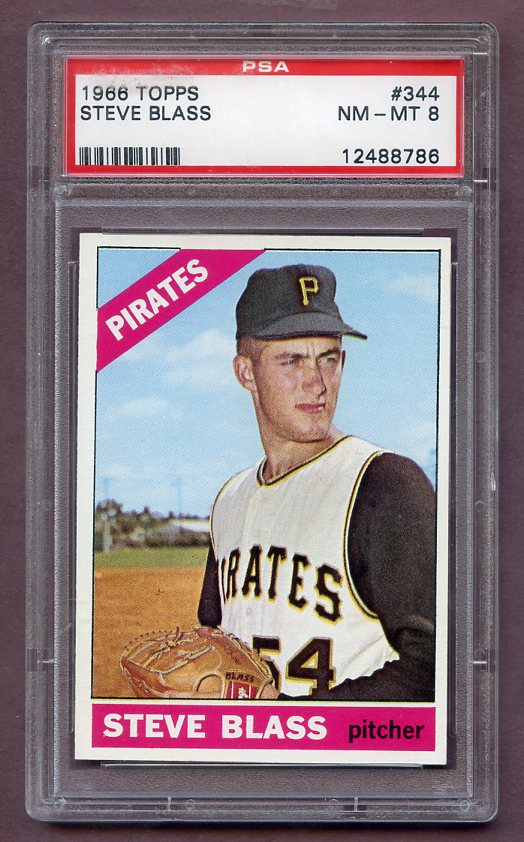 1966 Topps Baseball #344 Steve Blass Pirates PSA 8 NM/MT 474371