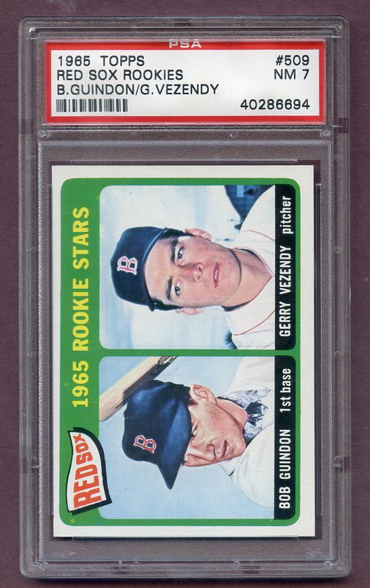 1965 Topps Baseball #509 Bob Guindon Red Sox PSA 7 NM 474381