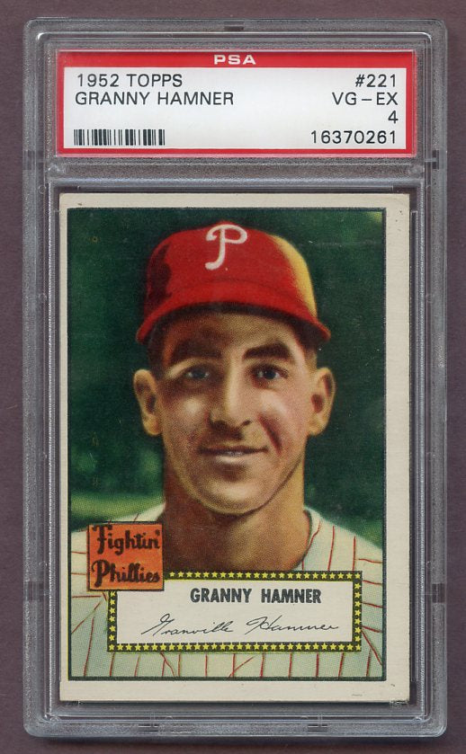 1952 Topps Baseball #221 Granny Hamner Phillies PSA 4 VG-EX 474731