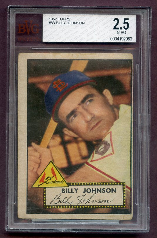 1952 Topps Baseball #083 Billy Johnson Cardinals BVG 2.5 GD-VG 474734