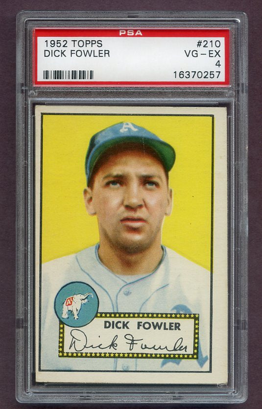 1952 Topps Baseball #210 Dick Fowler A's PSA 4 VG-EX 474738