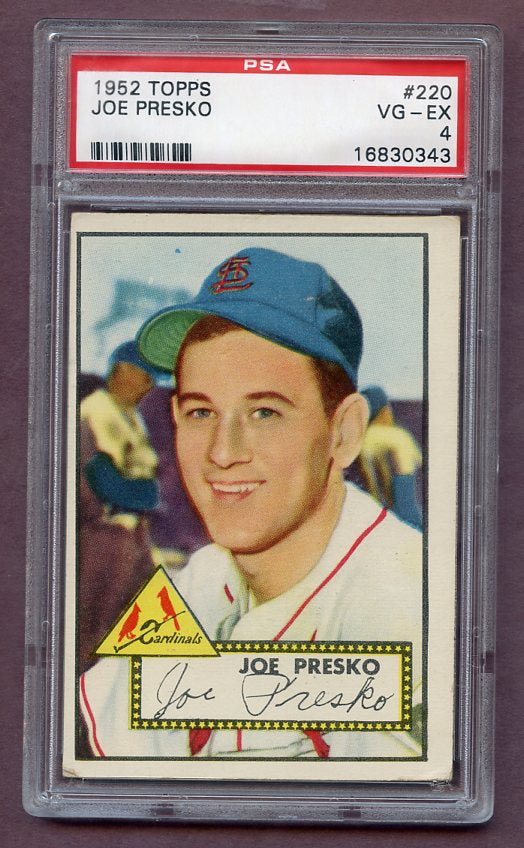 1952 Topps Baseball #220 Joe Presko Cardinals PSA 4 VG-EX 474785