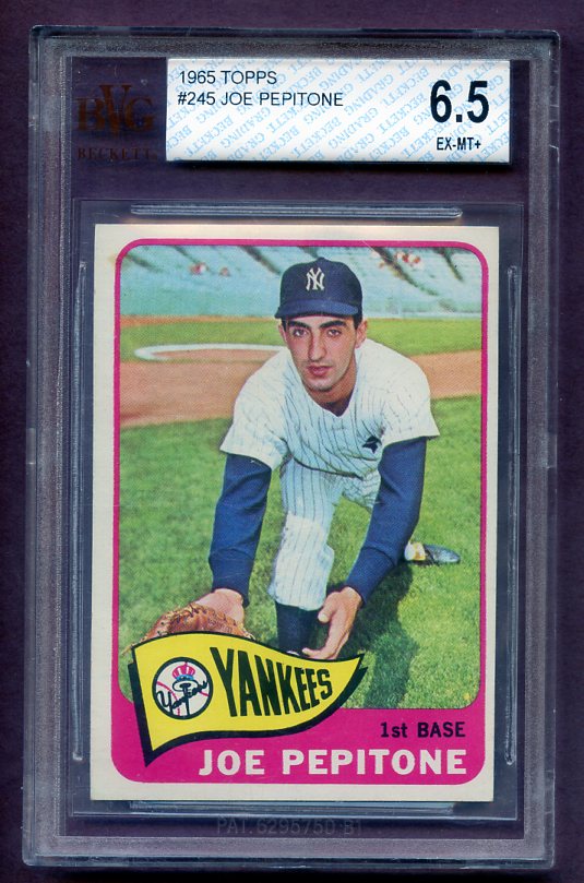 1965 Topps Baseball #245 Joe Pepitone Yankees BVG 6.5 EX-MT+ 474828