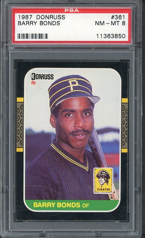 1987 Donruss #361 Barry Bonds Pirates PSA 8 NM/MT 475084