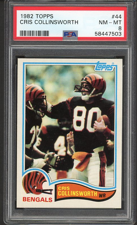 1982 Topps Football #044 Cris Collinsworth Bengals PSA 8 NM/MT 475105