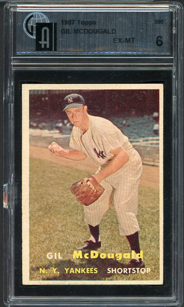 1957 Topps Baseball #200 Gil McDougald Yankees GAI 6 EX-MT 475126