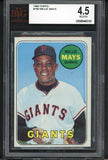 1969 Topps Baseball #190 Willie Mays Giants BVG 4.5 VG-EX+ 475141