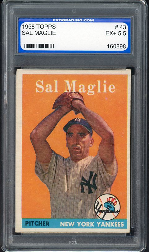 1958 Topps Baseball #043 Sal Maglie Yankees PGS 5.5 EX+ 475150