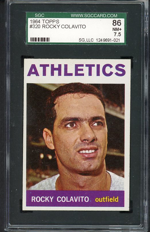 1964 Topps Baseball #320 Rocky Colavito A's SGC 86 NM+ 475157
