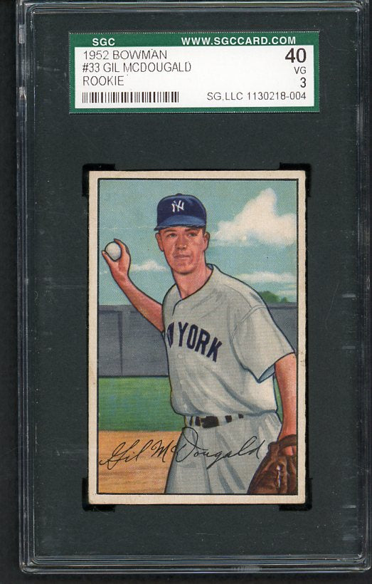 1952 Bowman Baseball #033 Gil McDougald Yankees SGC 40 VG 475172