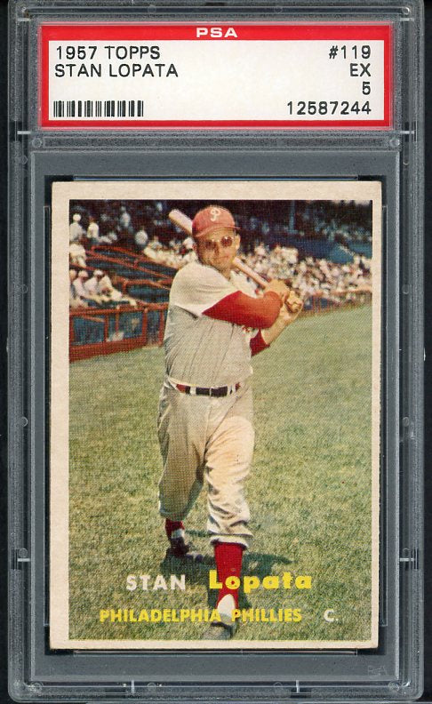1957 Topps Baseball #119 Stan Lopata Phillies PSA 5 EX 475216