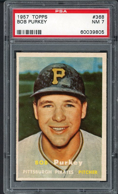 1957 Topps Baseball #368 Bob Purkey Pirates PSA 7 NM 475221