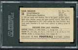 1952 Bowman Large Football #030 Sammy Baugh Washington SGC 4 VG-EX 475330