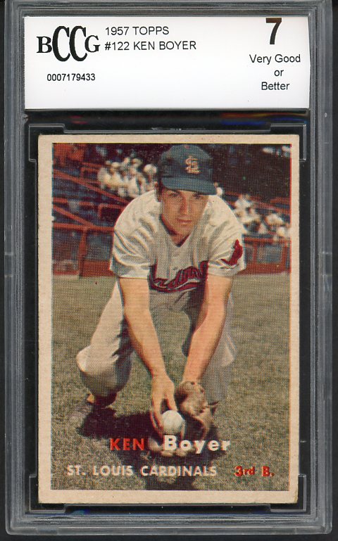1957 Topps Baseball #122 Ken Boyer Cardinals BCCG 7 475340