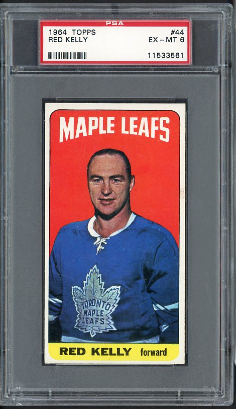 1964 Topps Hockey #044 Red Kelly Maple Leafs PSA 6 EX-MT 475351