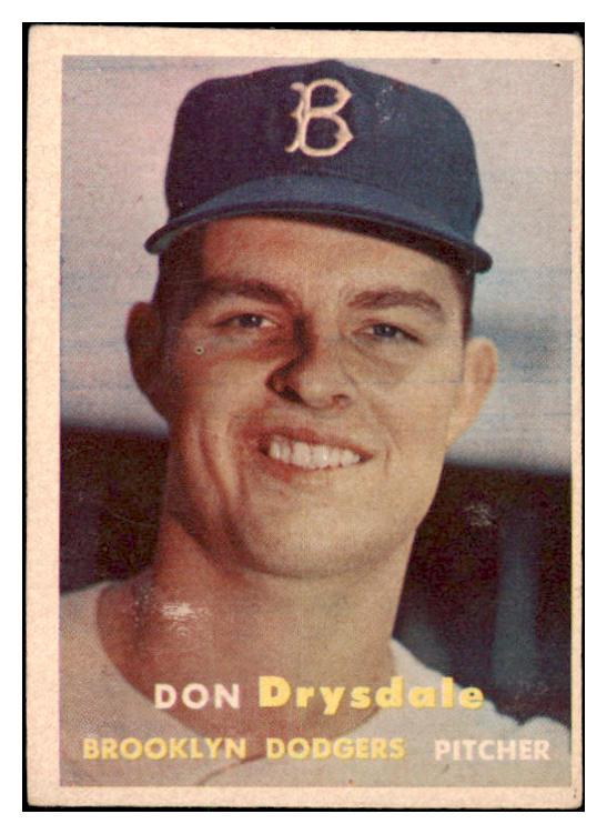 1957 Topps Baseball #018 Don Drysdale Dodgers GD-VG 475381