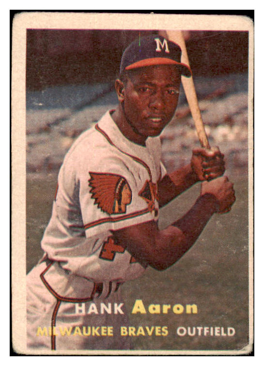 1957 Topps Baseball #020 Hank Aaron Braves FR-GD 475382
