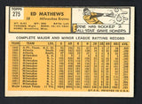 1963 Topps Baseball #275 Eddie Mathews Braves EX-MT 475394