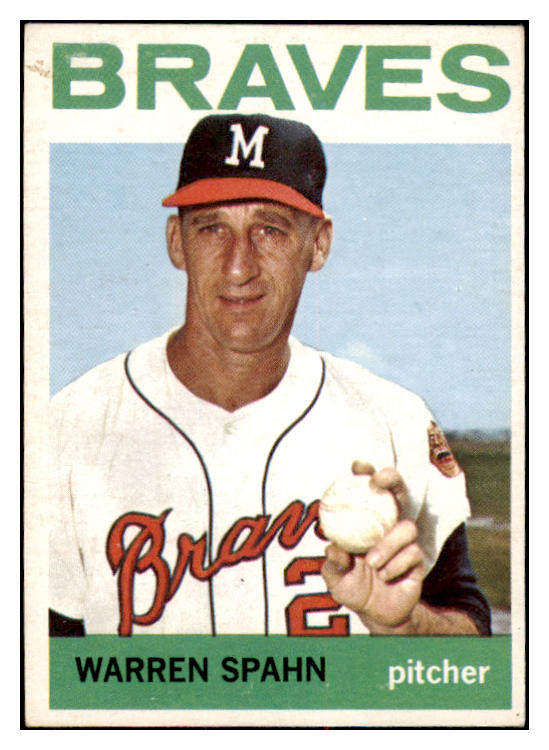 1964 Topps Baseball #400 Warren Spahn Braves EX 475414