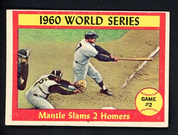 1961 Topps Baseball #307 World Series Game 2 Mickey Mantle VG-EX 475419