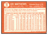 1964 Topps Baseball #035 Eddie Mathews Braves VG-EX 475460