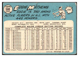 1965 Topps Baseball #500 Eddie Mathews Braves VG 475464