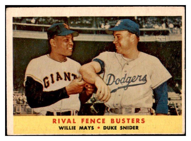 1958 Topps Baseball #436 Willie Mays Duke Snider VG-EX 475481