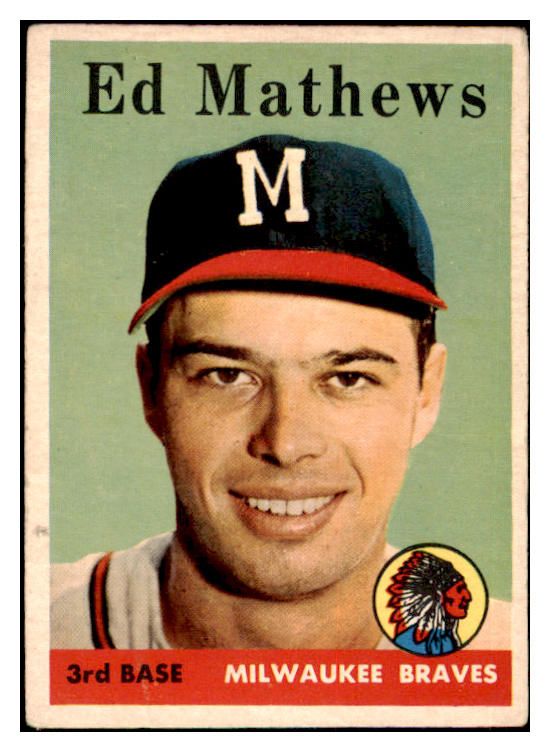 1958 Topps Baseball #440 Eddie Mathews Braves VG-EX 475494