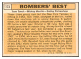 1963 Topps Baseball #173 Mickey Mantle Bobby Richardson EX-MT 475500