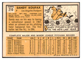1963 Topps Baseball #210 Sandy Koufax Dodgers VG-EX 475502