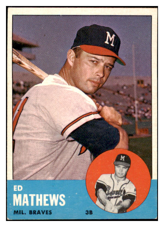 1963 Topps Baseball #275 Eddie Mathews Braves EX+/EX-MT 475512