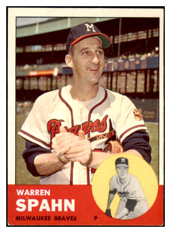 1963 Topps Baseball #320 Warren Spahn Braves EX+/EX-MT 475513